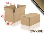 Lot de 10 cartons double cannelure 2w-38d format 310 x 220 x 250 mm