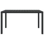 vidaXL Table de jardin noir 150 x 90 x 74 cm Aluminium et WPC