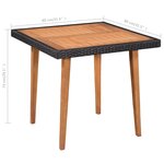 vidaXL Mobilier à dîner de jardin 5 Pièces Résine tressée Noir et marron