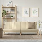 vidaXL Canapé-lit crème tissu