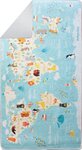 Tapis enfant MONDE 100 x 160 cm - Bleu