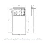 Bloc collectif leabox.com  3x2  grade 3  simple face  Extérieur  fixation sur pieds à sceller  Brun Sepia RAL 8014 finition brillante