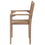 vidaXL Chaises empilables de jardin lot de 2 Bois de teck solide