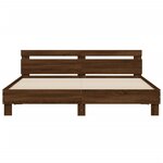 vidaXL Cadre de lit avec tête de lit et LED chêne marron 160x200 cm