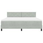 Lit à ressorts vidaXL avec matelas Gris clair Super King en velours