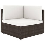 vidaXL Salon de jardin 14 Pièces avec coussins Marron Résine tressée