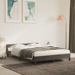 vidaXL Cadre de lit avec tête de lit Gris foncé 140x200 cm Velours