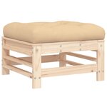 vidaXL Repose-pieds de jardin avec coussins lot de 2 bois pin massif