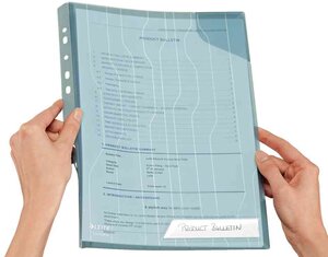 Lot de 5 pochette CombiFile A4 PP bleu grainée 0,20mm LEITZ