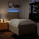 vidaXL Sommier à lattes de lit avec matelas Crème 120x200 cm Tissu