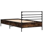 vidaXL Cadre de lit chêne fumé 90x200 cm bois d'ingénierie et métal