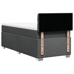 vidaXL Sommier à lattes de lit avec matelas Gris foncé 100x200cm Tissu