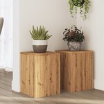 vidaXL Supports pour plantes 2 Pièces chêne artisanal bois d'ingénierie