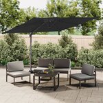 vidaXL Parasol cantilever à double toit Noir 300x300 cm