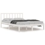 vidaXL Cadre de lit Blanc Bois de pin massif 140x190 cm