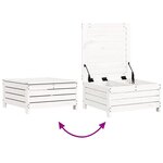 vidaXL Salon de jardin 7 Pièces blanc bois de pin massif
