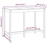 vidaXL Table de bar Marron miel 140x80x110 cm Bois massif de pin