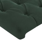 vidaXL Tête de lit avec oreilles Vert foncé 203x23x118/128 cm Velours