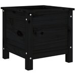 vidaXL Jardinière noir 40x40x39 cm bois massif de pin