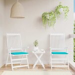 vidaXL Coussins de chaise de jardin lot de 2 turquoise 40x40x4cm tissu