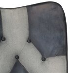 vidaXL Chaise à bascule Gris Cuir véritable et toile