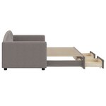 vidaXL Lit de jour avec gigogne et tiroirs taupe 80x200 cm tissu