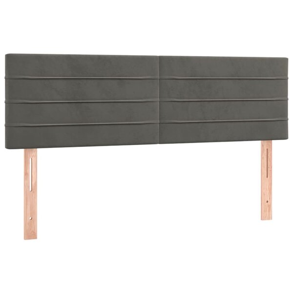 vidaXL Têtes de lit 2 Pièces Gris foncé 72x5x78/88 cm Velours