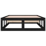 vidaXL Cadre de lit Noir 90x200 cm Bois massif
