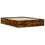 vidaXL Cadre de lit et tiroirs chêne fumé 140x190 cm bois d'ingénierie