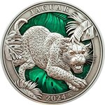 Pièce de monnaie en Argent 5 Dollars g 93.3 (3 oz) Millésime 2024 Colours of Wildlife JAGUAR