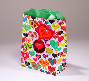 Sac cadeau kyoto mmpml 17,5 x h 23 cœur multico