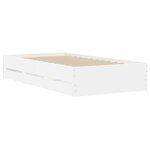 vidaXL Cadre de lit avec tiroirs blanc 75x190 cm bois d'ingénierie