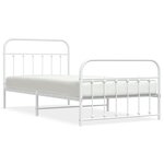 vidaXL Cadre de lit métal avec tête de lit/pied de lit blanc 100x200cm