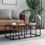 vidaXL Table basse chêne fumé 100x50x35 5 cm bois d'ingénierie