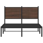 vidaXL Cadre de lit en métal sans matelas chêne marron 120x200 cm
