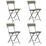 vidaXL Chaises de bistrot pliantes lot de 4 Gris Résine tressée acier