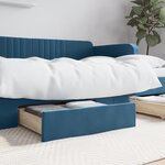 vidaXL Tiroirs de lit 2 Pièces bleu bois d'ingénierie et tissu