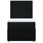 vidaXL Sommier à lattes de lit avec matelas Noir 90x200 cm Tissu