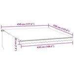 vidaXL Auvent manuel rétractable anthracite et blanc 450x350 cm