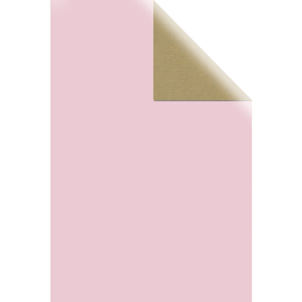 Papier cadeau rouleau Kraft  rose anglais  70x200cm  imprimé sur 1 face  60g / m²