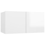 vidaXL Ensemble de meubles TV 6 Pièces Blanc brillant Bois d'ingénierie