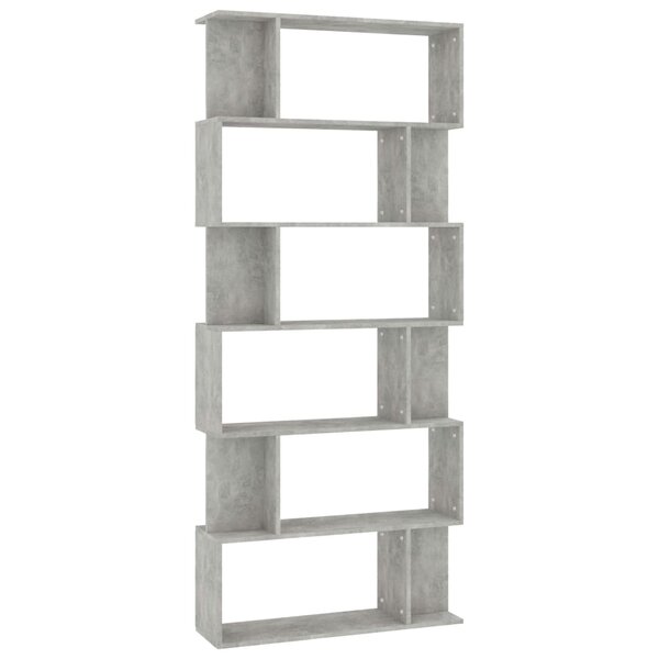 vidaXL Bibliothèque/Séparateur de pièce Gris béton Bois d'ingénierie