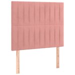 vidaXL Sommier à lattes de lit avec matelas Rose 100x200 cm Velours