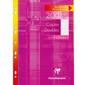 Copies doubles perforées 90g s/étui 21x29 7 200 p Q.5x5 CLAIREFONTAINE
