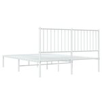vidaXL Cadre de lit métal avec tête de lit blanc 140x190 cm