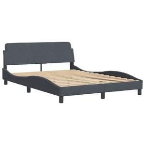 vidaXL Cadre de lit avec tête de lit Gris foncé 120x200 cm Velours