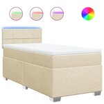 vidaXL Sommier à lattes de lit avec matelas Crème 80x200 cm Tissu