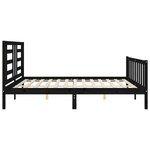 vidaXL Cadre de lit avec tête de lit noir 200x200 cm bois massif