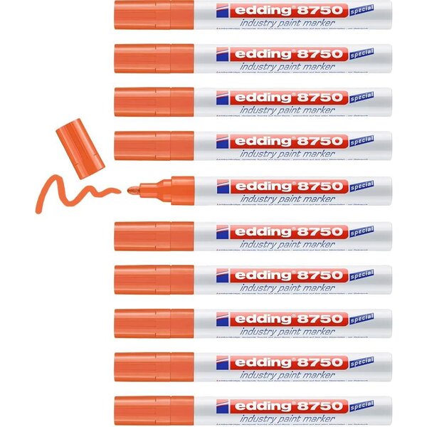 Marqueur Peinture 8750 Spécial Industrie Orange 2-4 mm x 10 EDDING