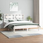 vidaXL Cadre de lit Blanc Bois de pin massif 160x200 cm